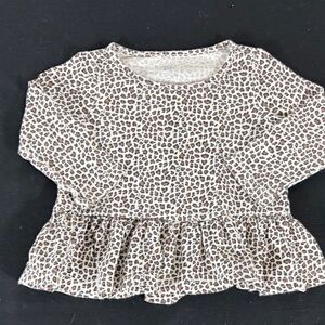 GAP Kids Animal Print Peplum Long Sleeve Top